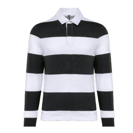 Polo rugby rayé manches longues unisexe