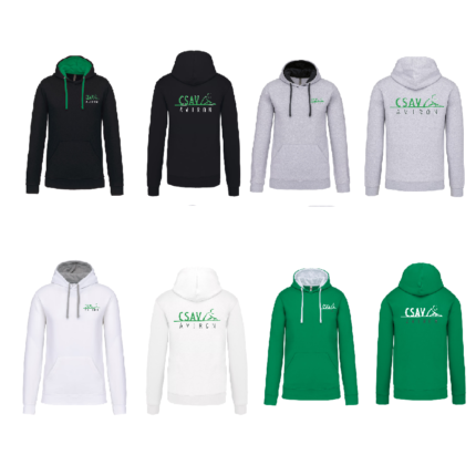 Sweat capuche bicolore unisexe CSAV